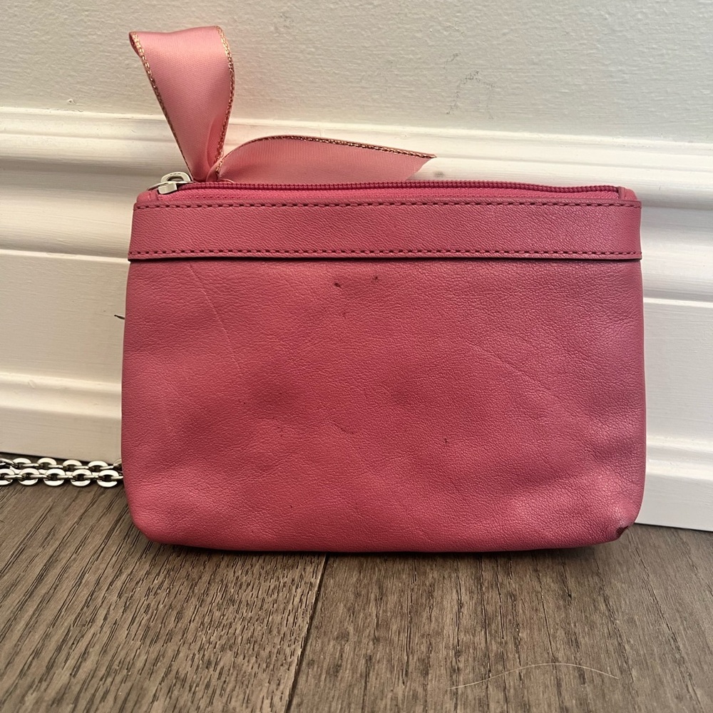 🎀 Coach Rose Pink Leather Wristlet with Bow Accent - Picture 4 of 6